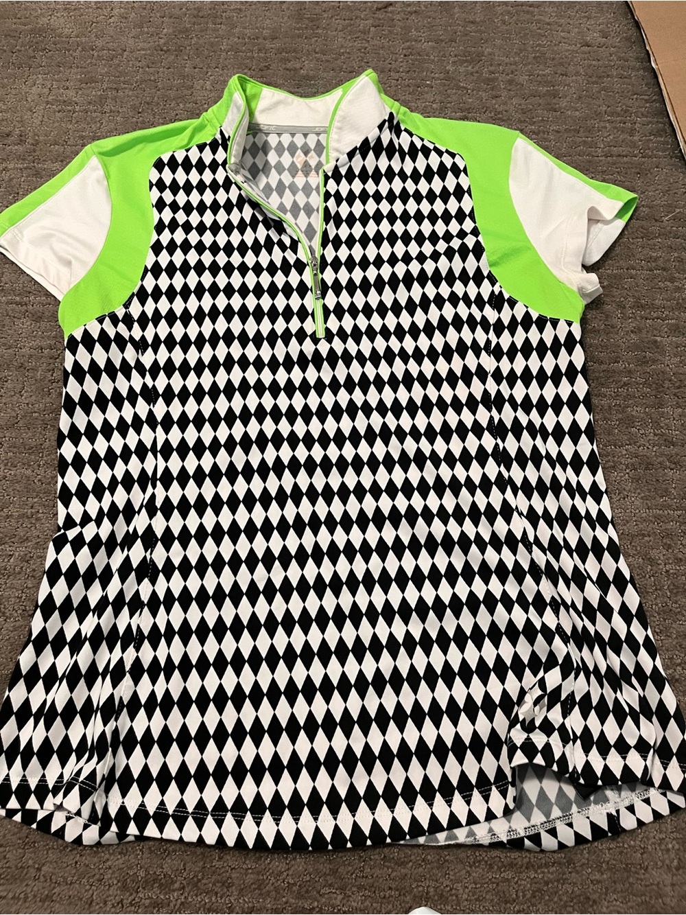 Jo fit checkered golf workout top athletic running tennis